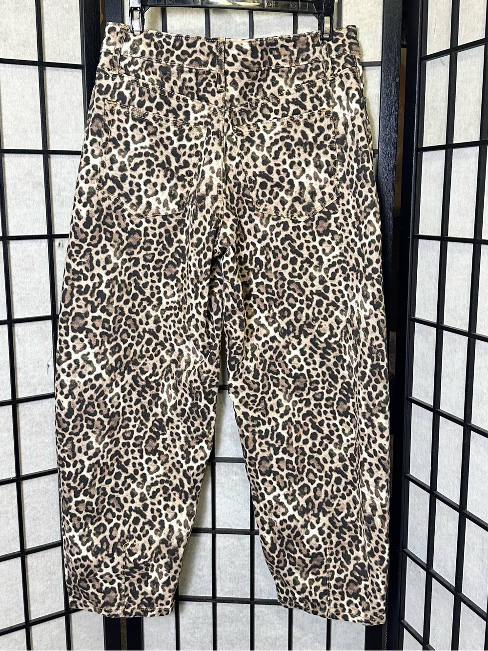 LOFT Petite Leopard Print Barrel Pants - Picture 6 of 9